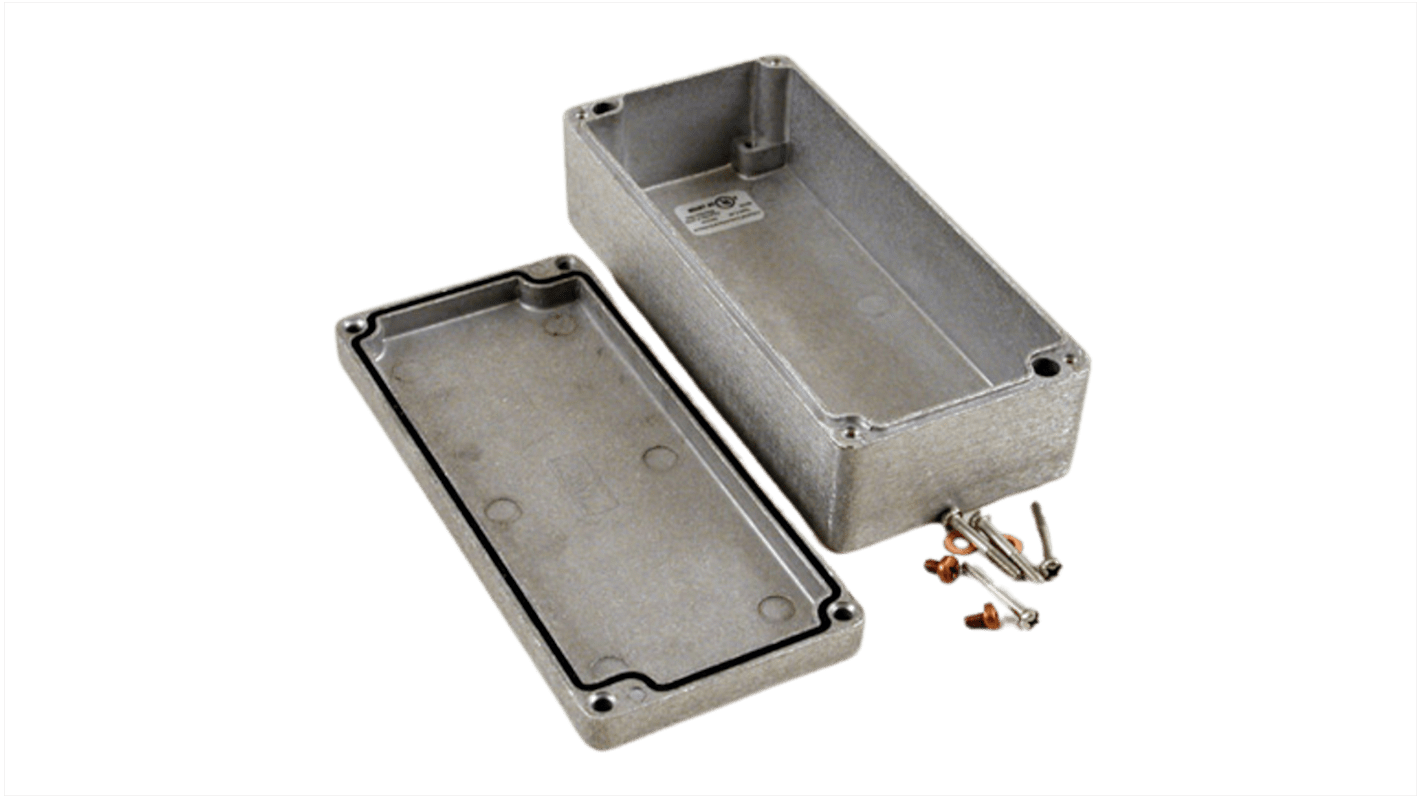 Hammond 1590 Series Natural Die Cast Aluminium Enclosure, IP66, IK08, Natural Lid, 175 x 80 x 52mm