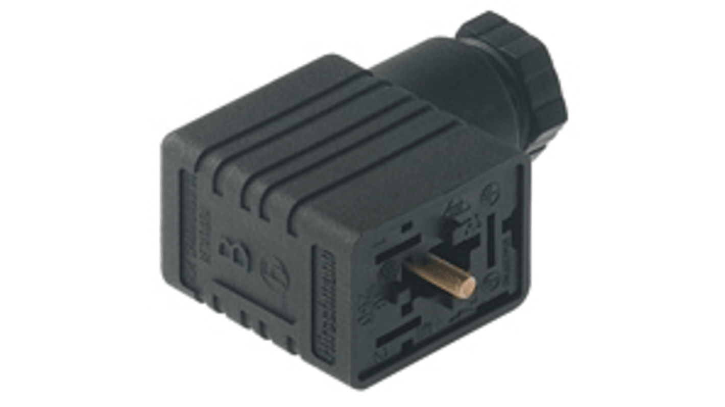 Conector de válvula DIN 43650 B Hirschmann GML, hembra, 2P+E, 250 V ac/dc, 2A, con circuito de protección,