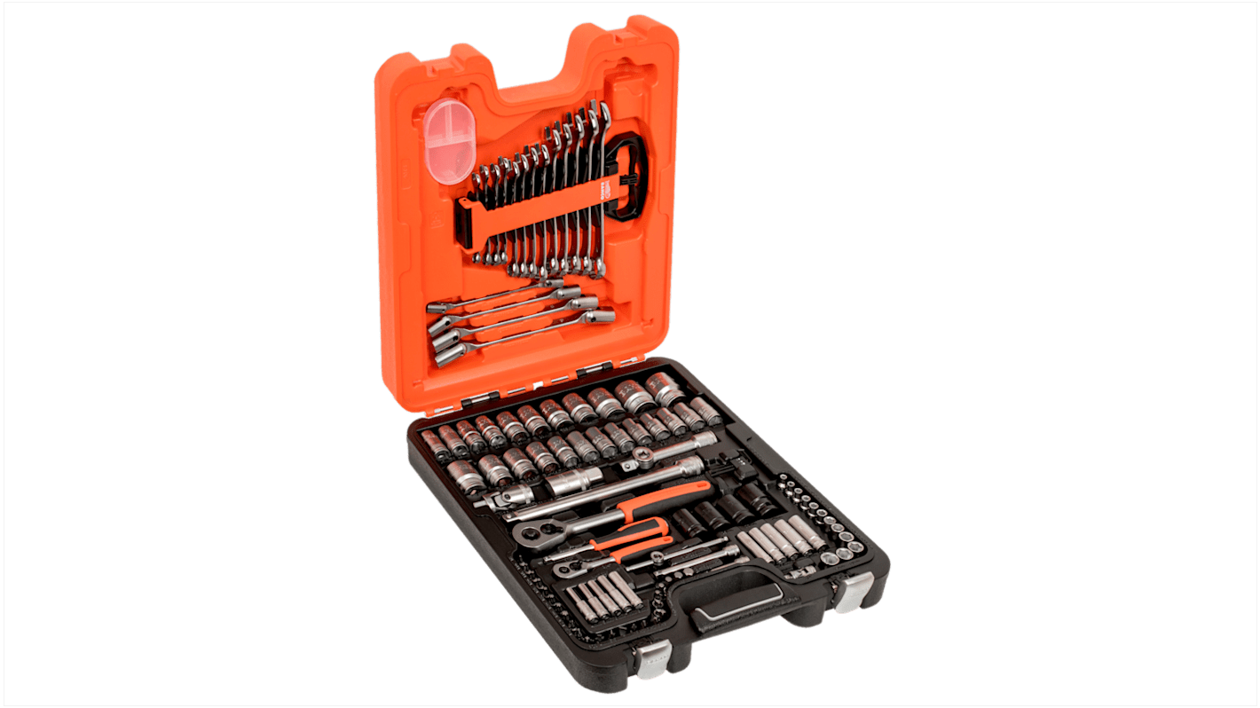 Bahco 106-Piece Imperial, Metric 1/2 in; 1/4 in Deep Socket/Standard Socket/Spanner/Allen Key/Bit Set with Ratchet, 6