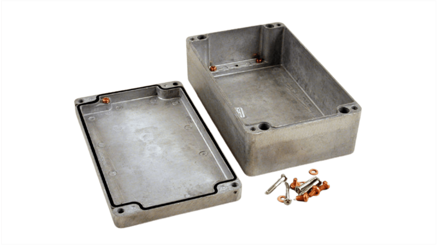 Hammond 1590 Series Natural Die Cast Aluminium Enclosure, IP66, IK08, Natural Lid, 260 x 160 x 90.5mm