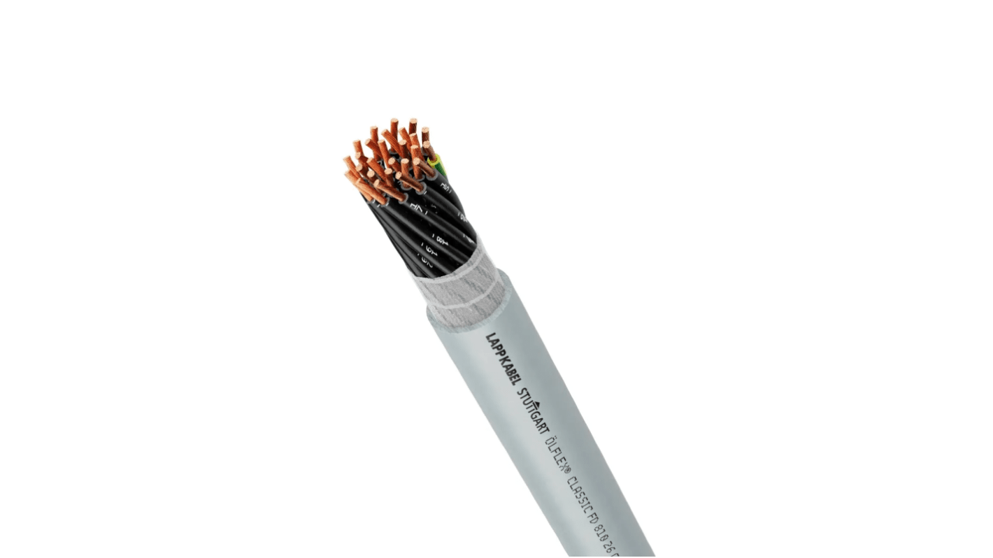 Lapp ÖLFLEX CLASSIC FD 810 Control Cable, 25 Cores, 1 mm², Unscreened, 25m, Grey PVC Sheath, 18 AWG