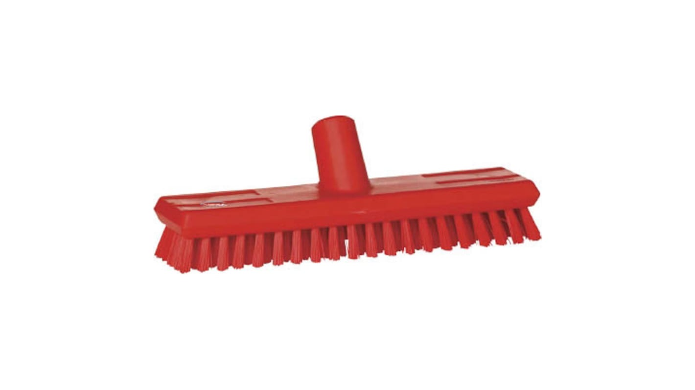 Vikan Hard Bristle Red Scrubbing Brush, 24mm bristle length, PET bristle material