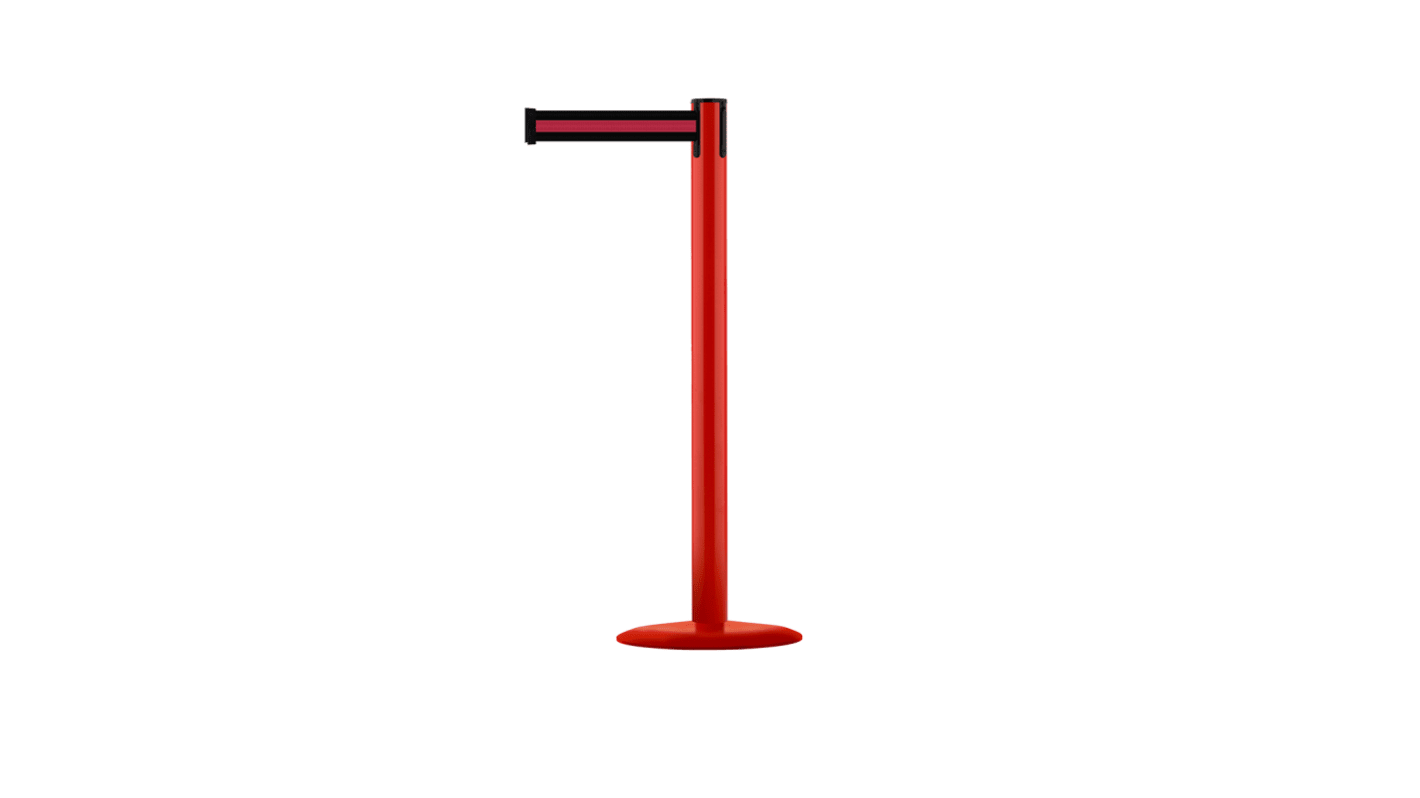 Tensator Black & Red Steel Retractable Barrier, 2.3m, Black, Red Tape