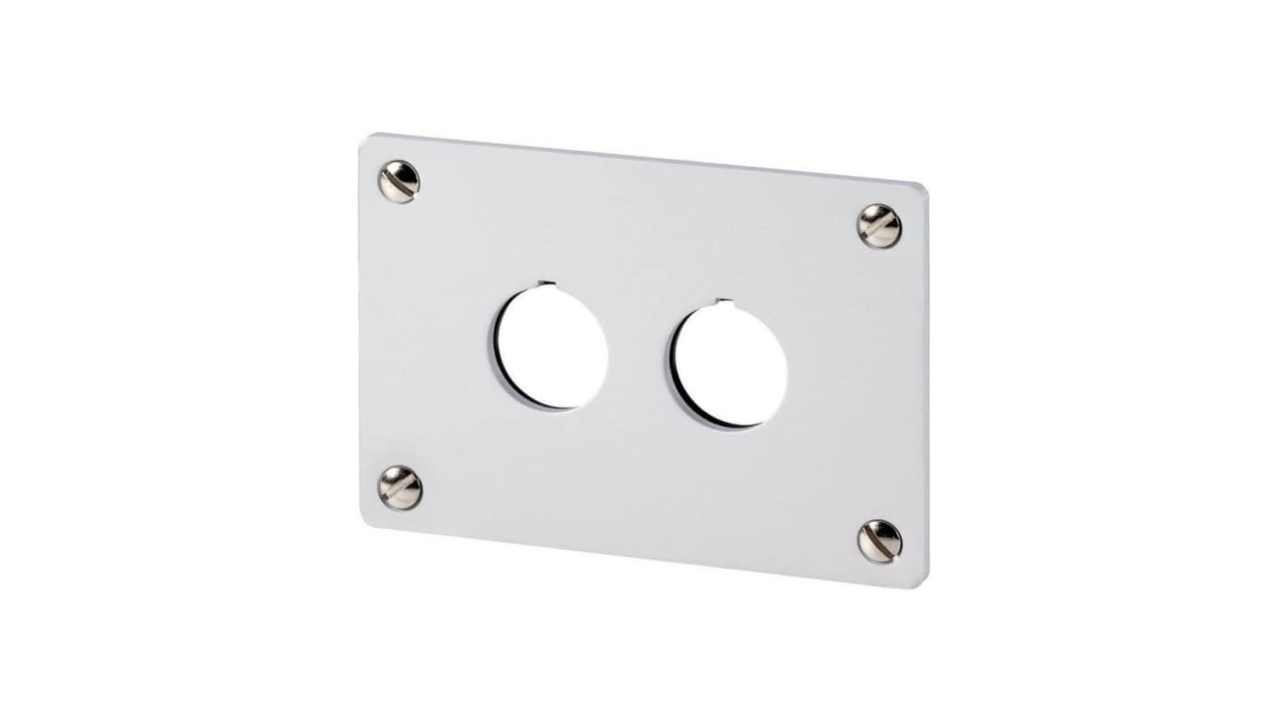 Eaton 双孔按钮盒, Φ22mm孔径抛光铝外壳, IP65, 最高+70°C, 105mm x 72mm, RMQ Titan M22系列