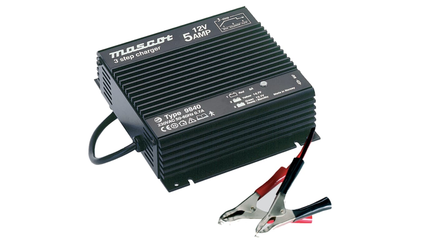 Mascot Battery Charger For Lead Acid 12V 5A with UK plug