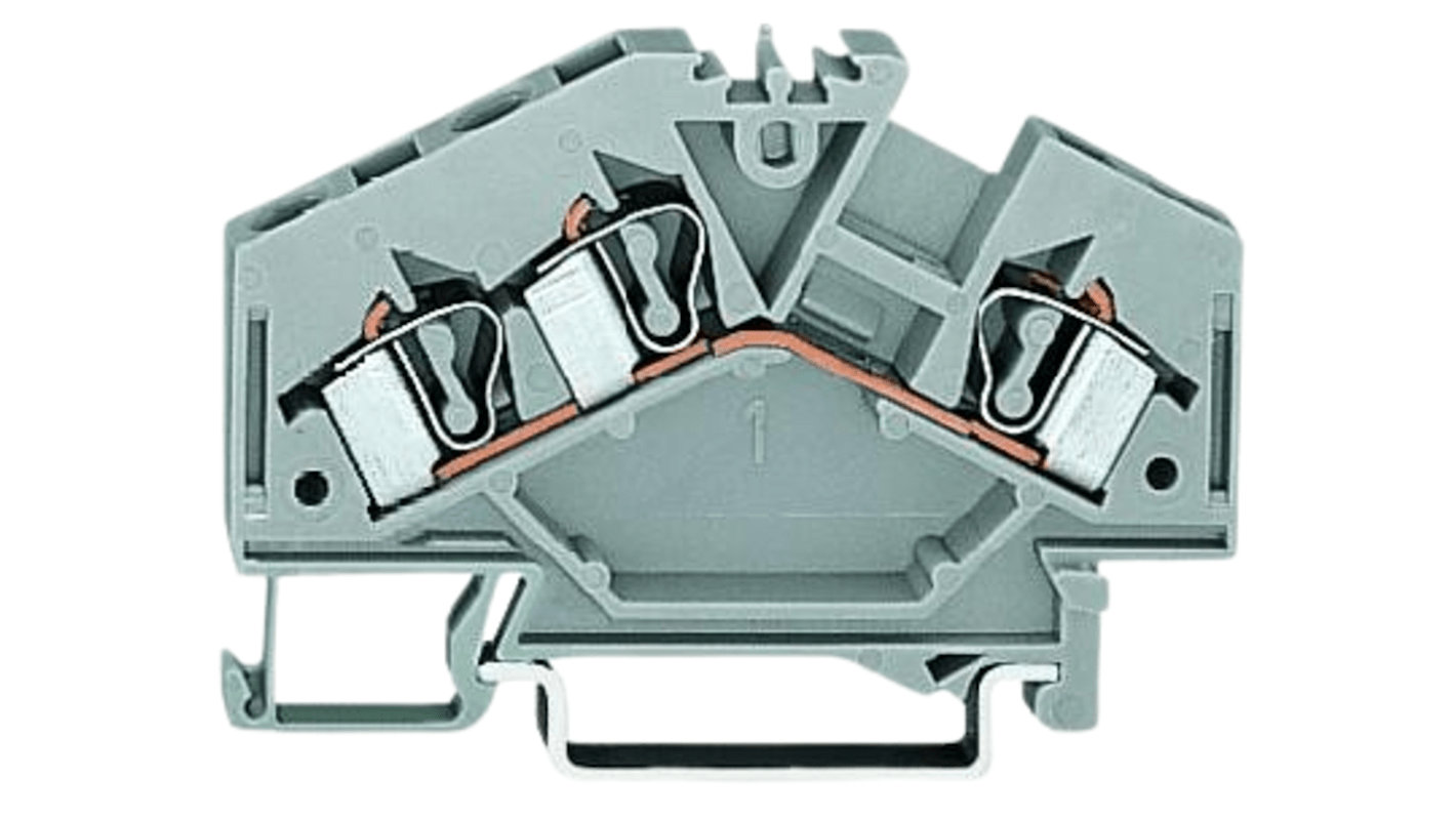 WAGO 281-631 281 Series Grey, 4mm², Single-Level, Cage Clamp Termination