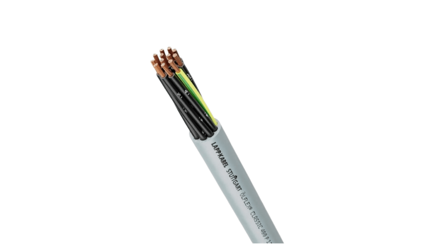 Lapp ÖLFLEX CLASSIC 400 P Control Cable, 4 Cores, 0.75 mm², YY, Unscreened, 50m, Grey PUR Sheath, 18 AWG