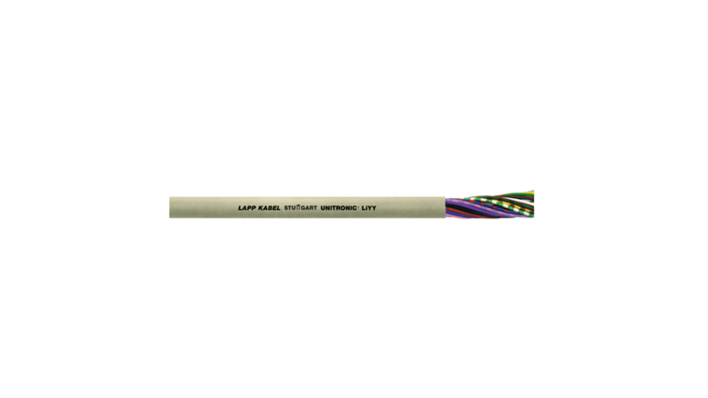 Cable de datos LiYY Lapp UNITRONIC LiYY de 5 conductores, 0,34 mm², 22 AWG, long. 100m, Ø ext. 5.5mm, funda de PVC Gris