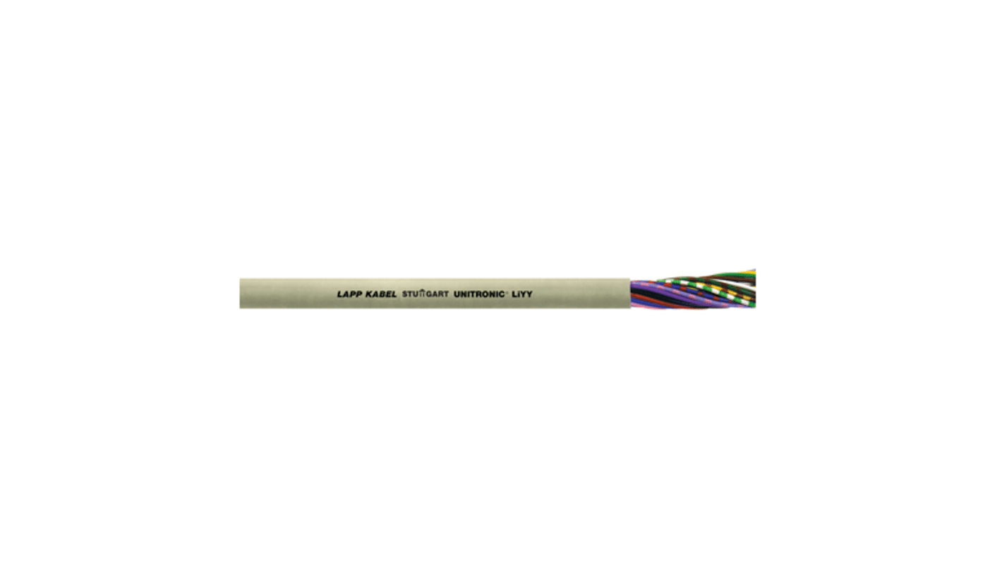 Lapp UNITRONIC LiYY Series Data Cable, 5 Cores, 0.34 mm², Unscreened, 22 AWG, 100m, Unshielded Shield, LiYY Cable