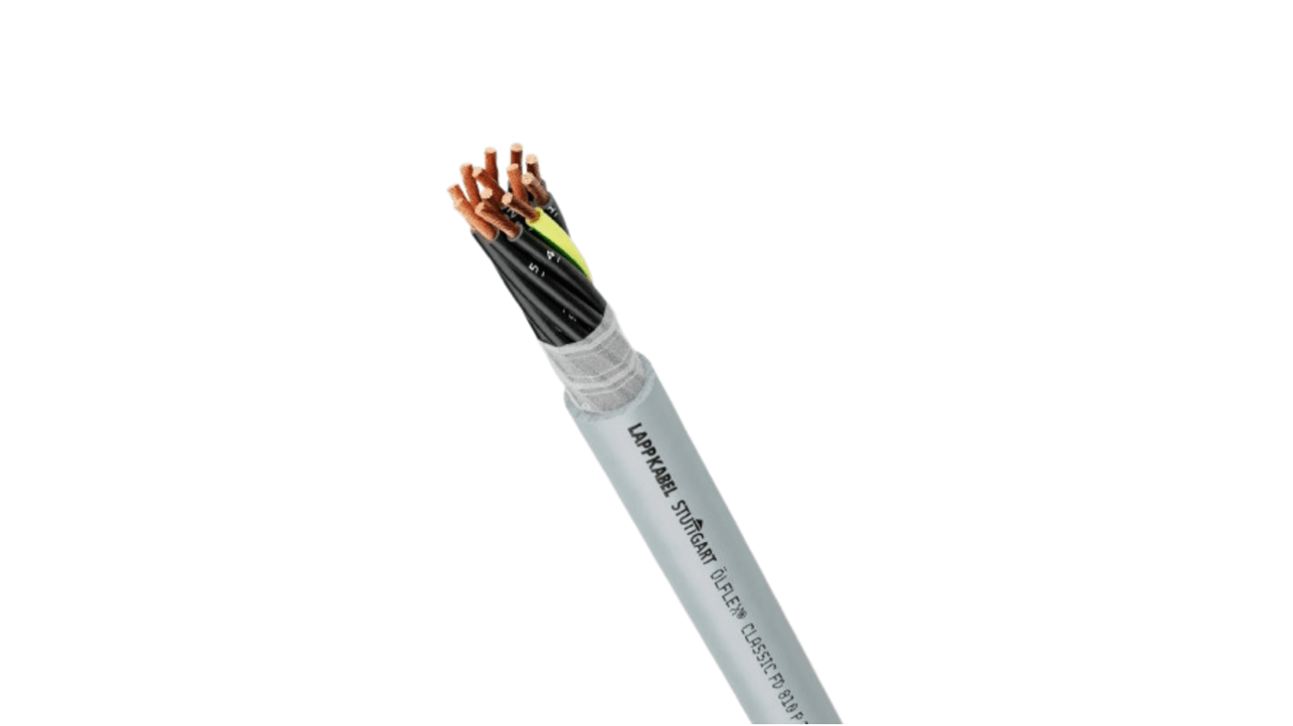Lapp ÖLFLEX CLASSIC FD Control Cable, 5 Cores, 1.5 mm², YY, Unscreened, 25m, Grey PUR Sheath, 15 AWG