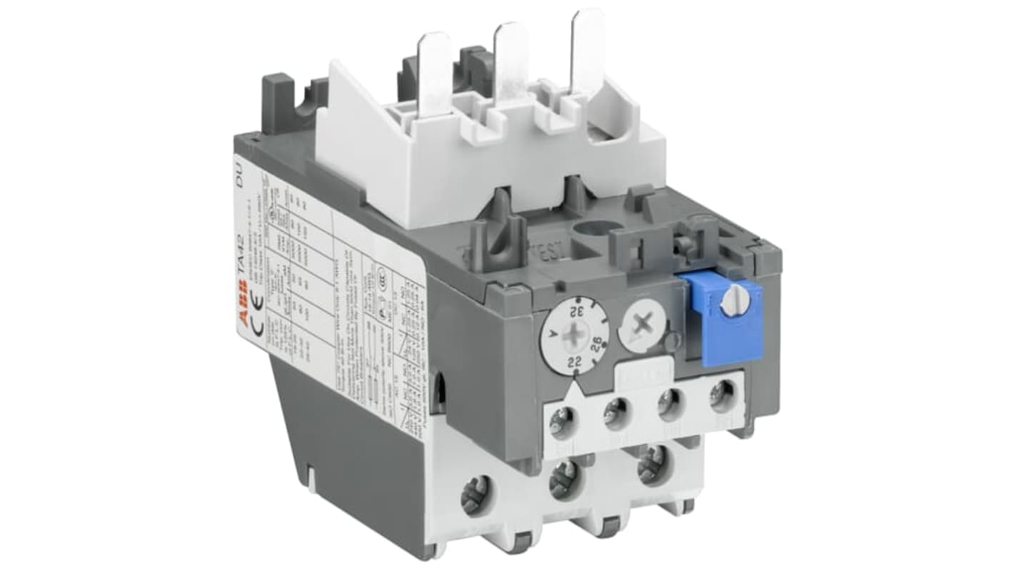 ABB TA42 Thermal Overload Relay 1NO + 1NC, 18 → 25 A F.L.C, 25 A Contact Rating, 3.43 W, 3P, A Line