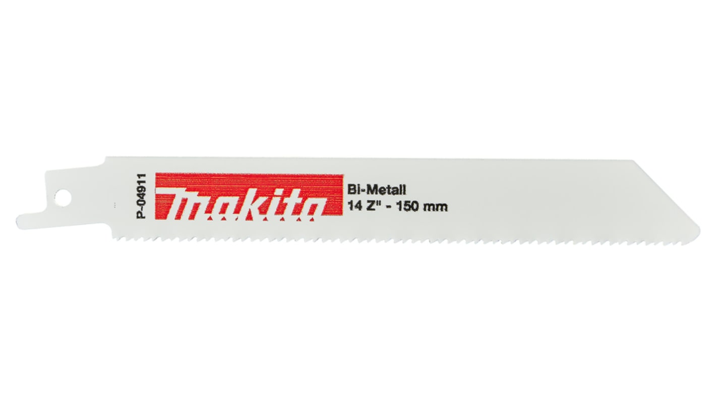 Makita, 14 Teeth Per Inch Metal 150mm Cutting Length Reciprocating Saw Blade, Pack of 5
