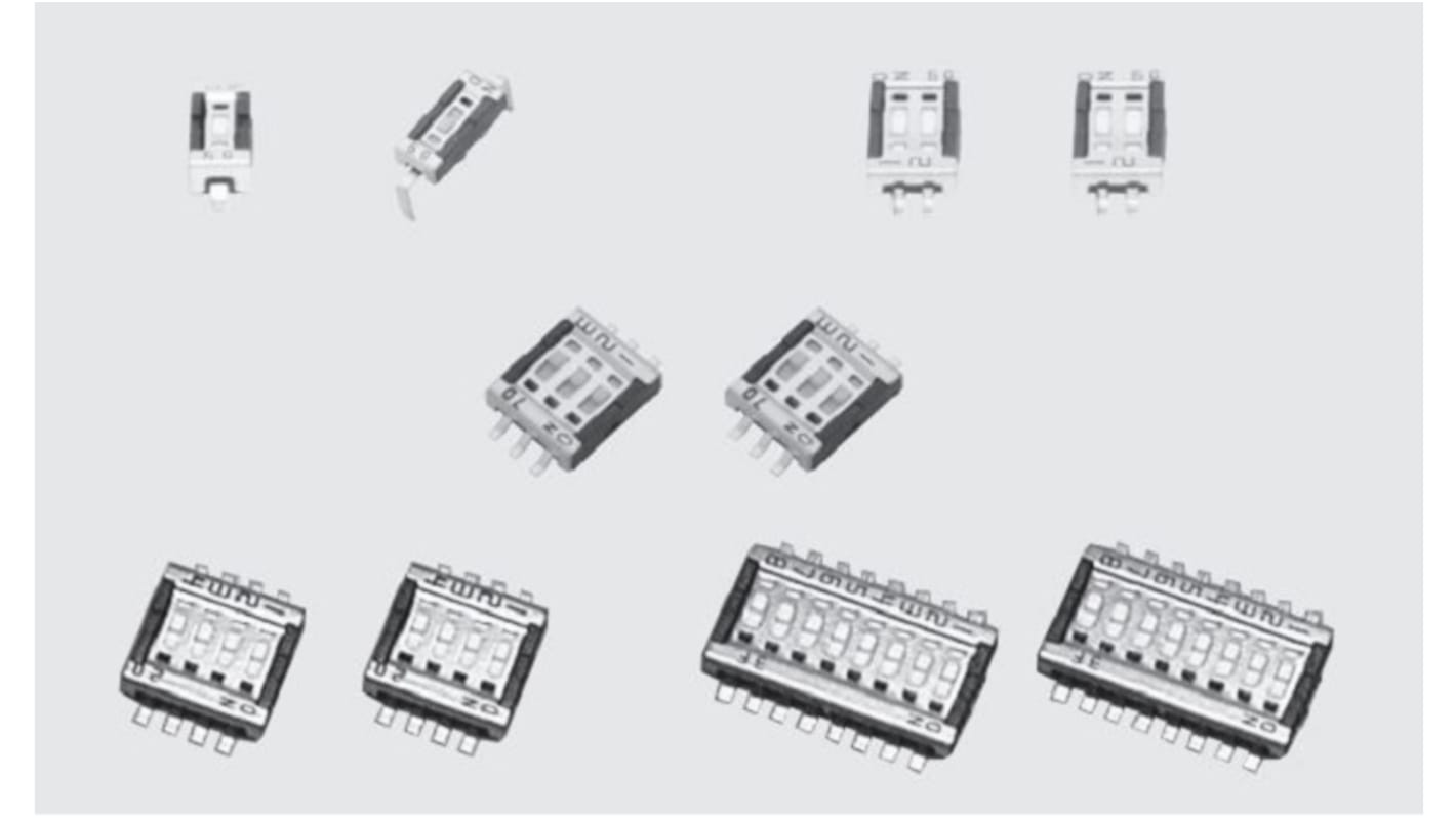 Nidec Components PCB DIP Switch SPST 100 mA @ 6 V dc Piano