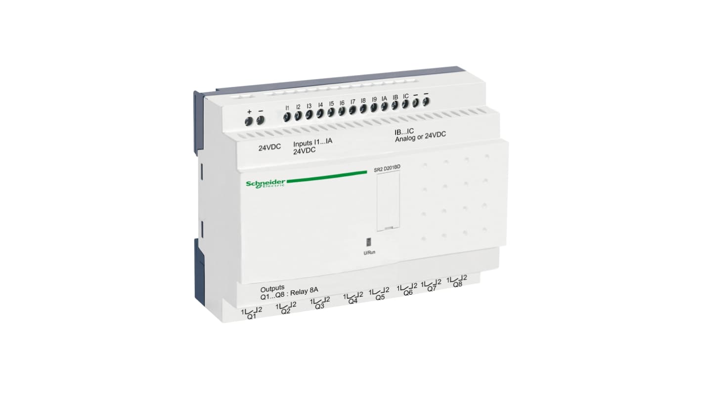 Schneider Electric Zelio Logic Series Logic Module, 24 V dc Supply, Relay Output, 12-Input, Discrete Input