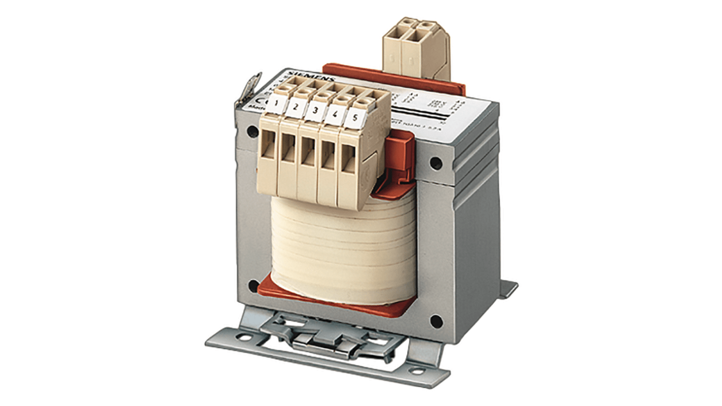 Siemens 导轨式变压器, 初级230V, 次级230V, 1kVA, DIN导轨安装, 1输出, 最高+40°C