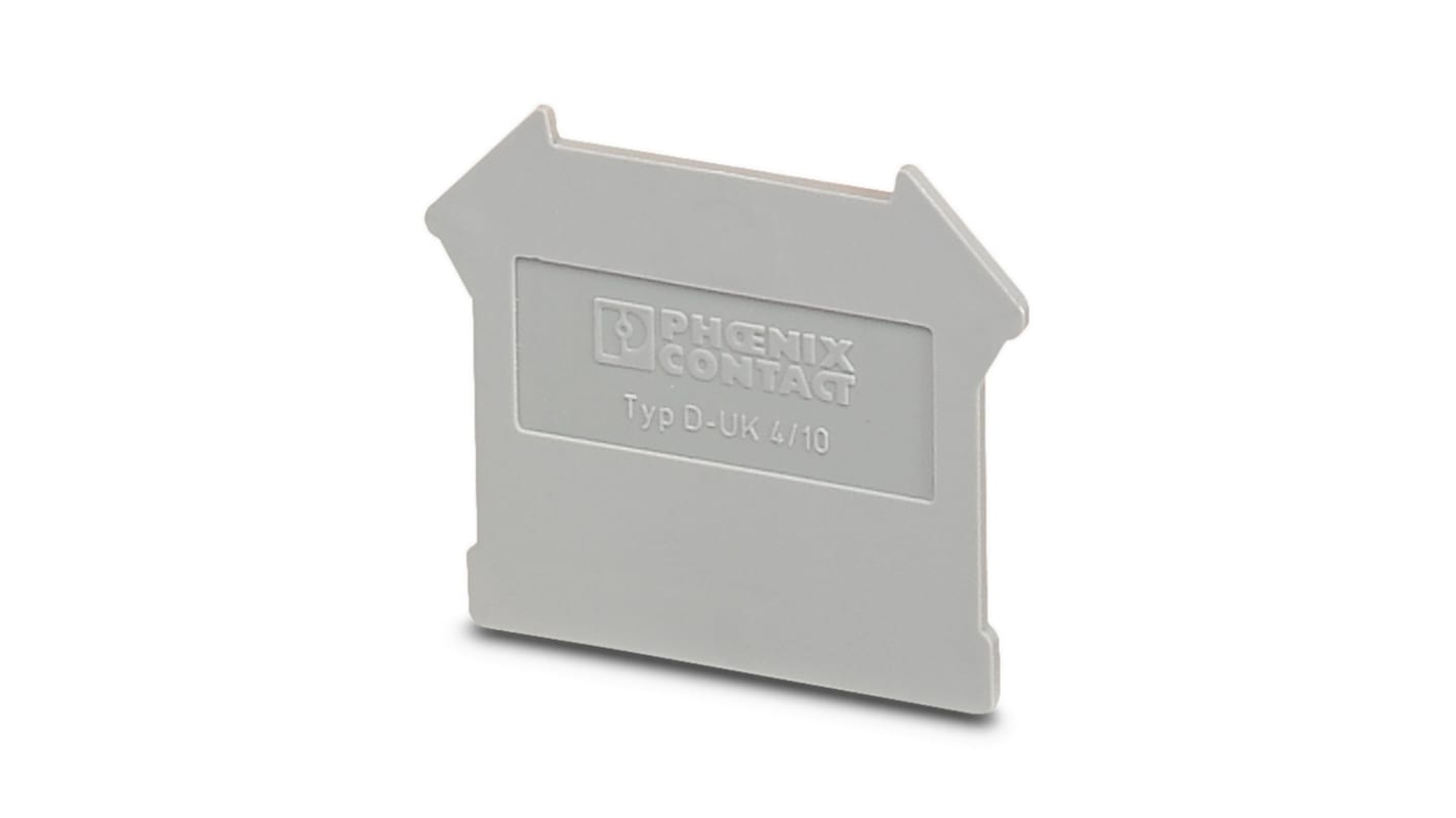 Phoenix Contact D-UK4/10 Series End Cover for Use with DIN Rail Terminal Blocks, ATEX