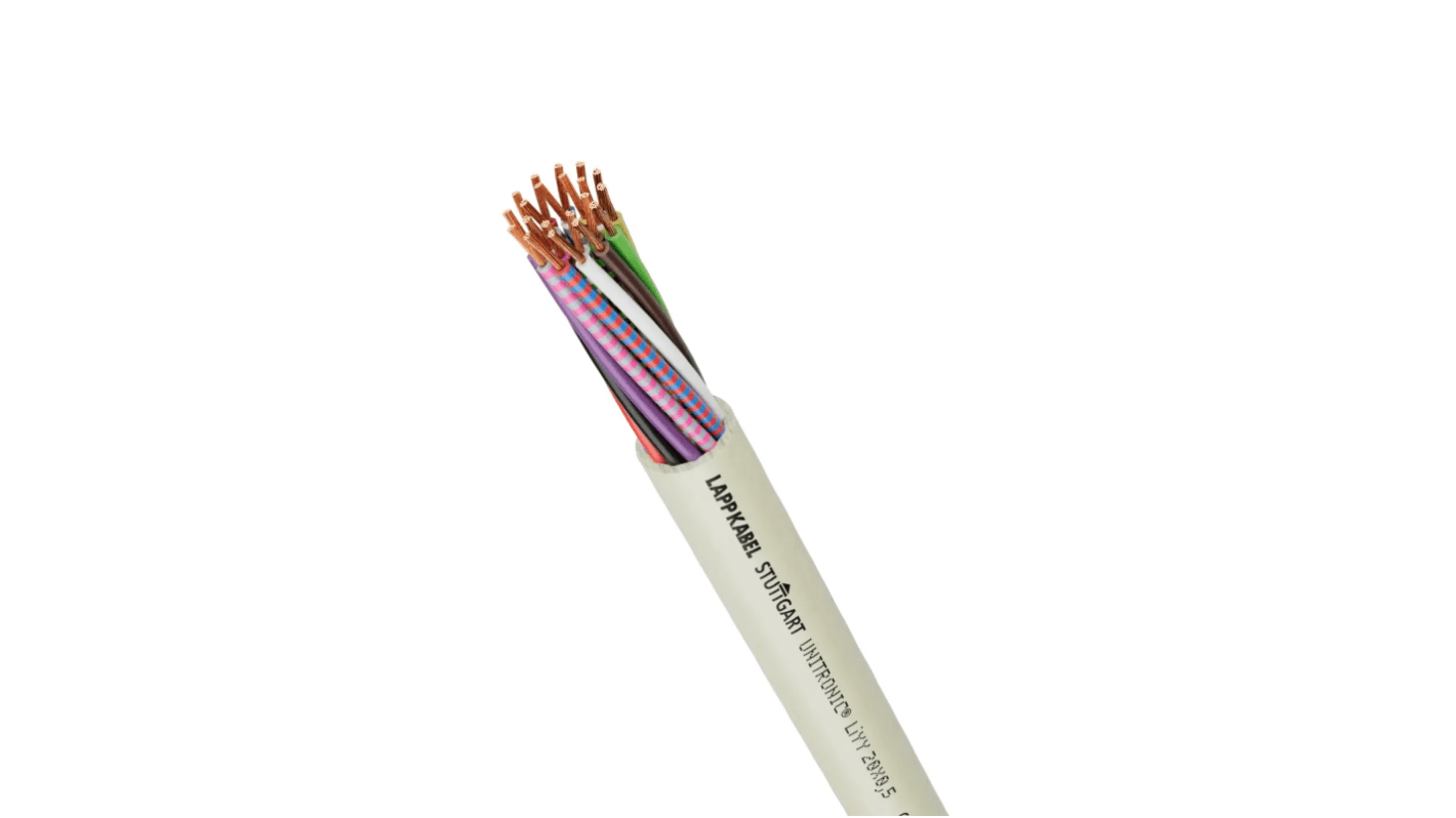 Lapp UNITRONIC Control Cable, 20 Cores, 0.34 mm², Unscreened, 100m, Grey PVC Sheath, 22 AWG