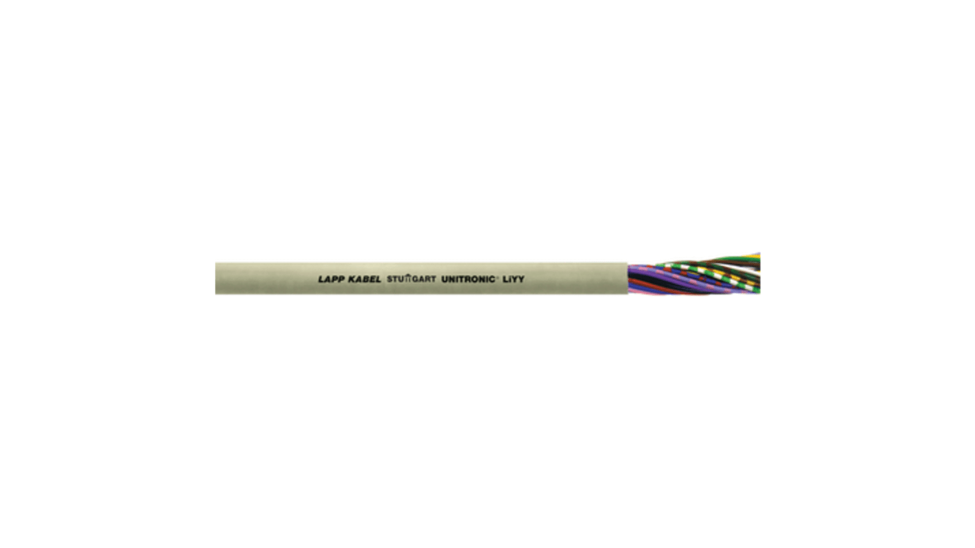 Lapp UNITRONIC LiYY Series Data Cable, 7 Cores, 0.34 mm², Unscreened, 22 AWG, 100m, LiYY Cable