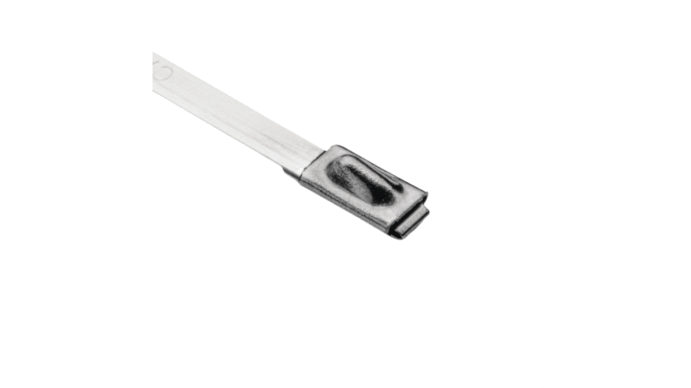 HellermannTyton Cable Tie, , 362mm x 4.6 mm, Metallic 304 Stainless Steel, Pk-100