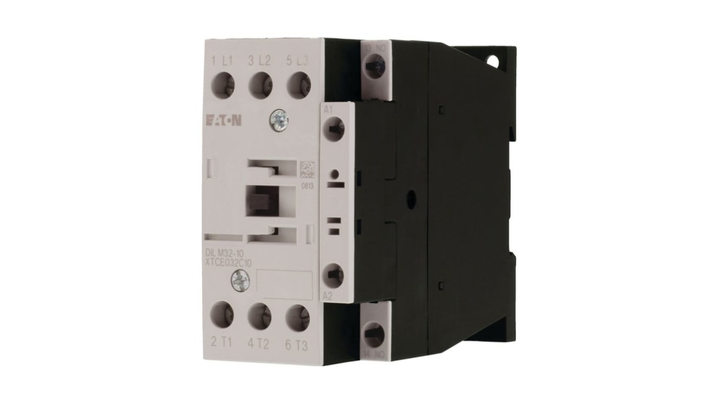 Eaton xStart DILM Contactor, 400 V ac Coil, 3-Pole, 32 A, 15 kW, 1N/O, 400 V ac