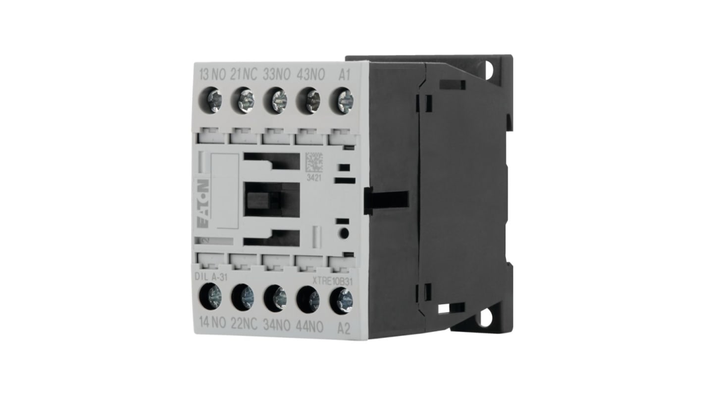 Eaton xStart DILA Contactor Relay, 110 V ac Coil, 4-Pole, 4 A, 3NO + 1NC, 415 V ac