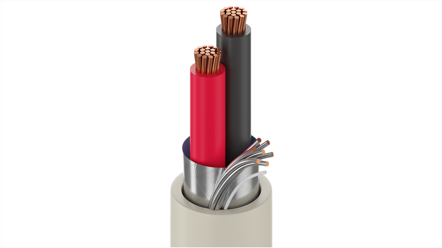 Belden 4200FE Control Cable, 2 Cores, 1.31 mm², Screened, 100m, Grey Low Smoke Zero Halogen (LSZH) Sheath, 16 AWG