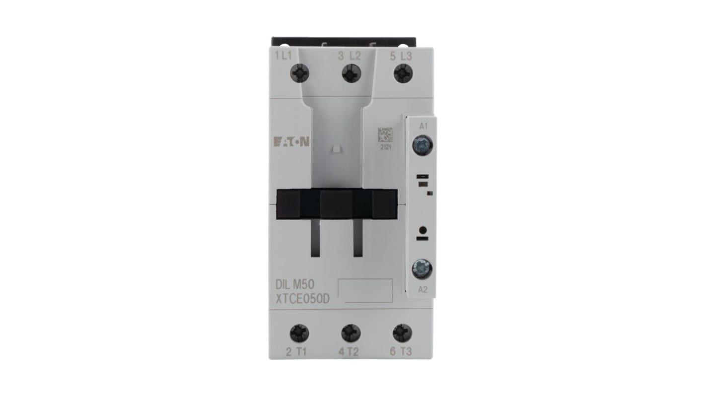 Eaton xStart Contactor, 400 V ac Coil, 3-Pole, 50 A, 22 kW, 3NO, 400 V ac