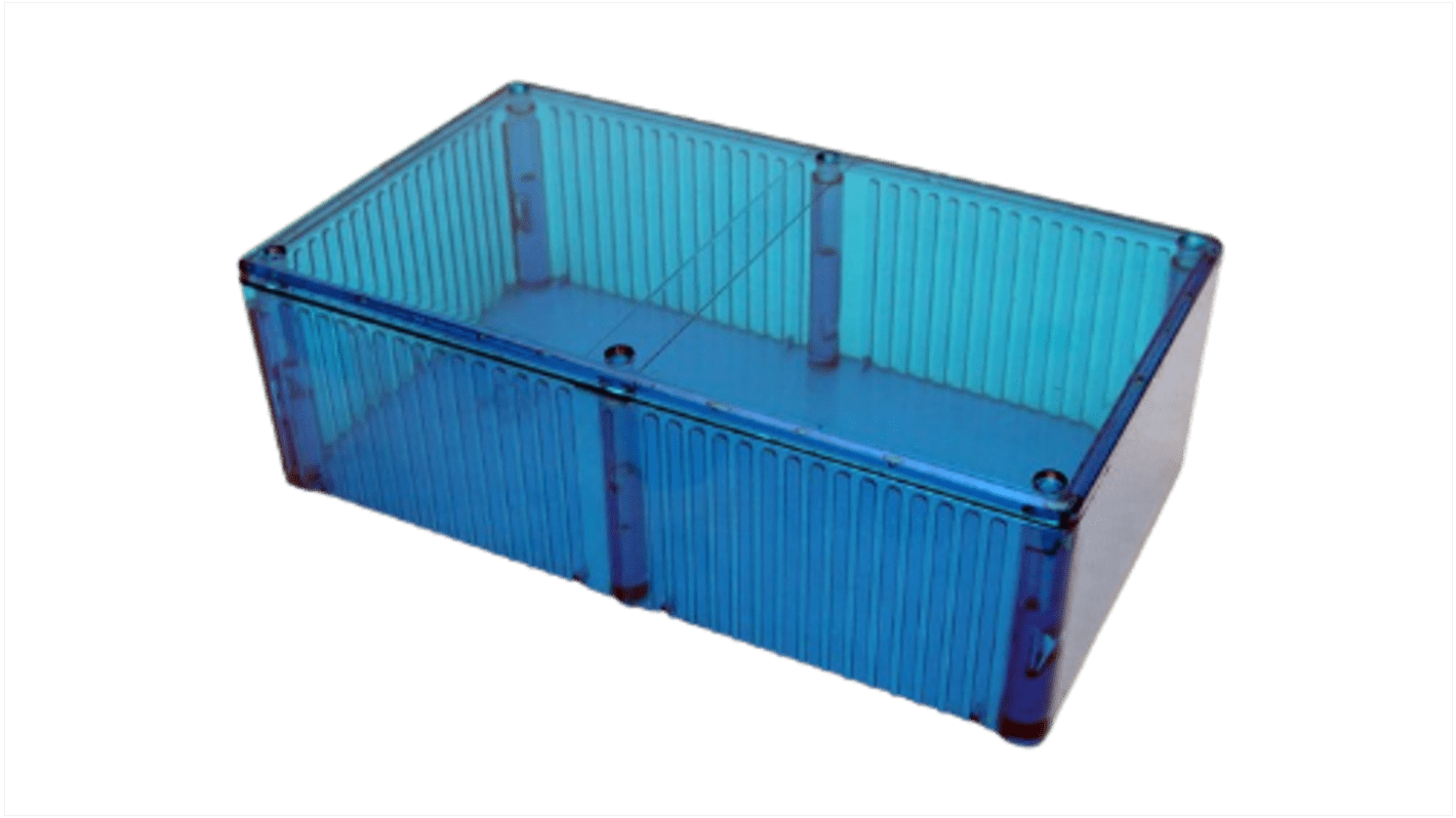 Contenitore Hammond in Policarbonato 191 x 110 x 57mm, col. Blu trasparente, IP54