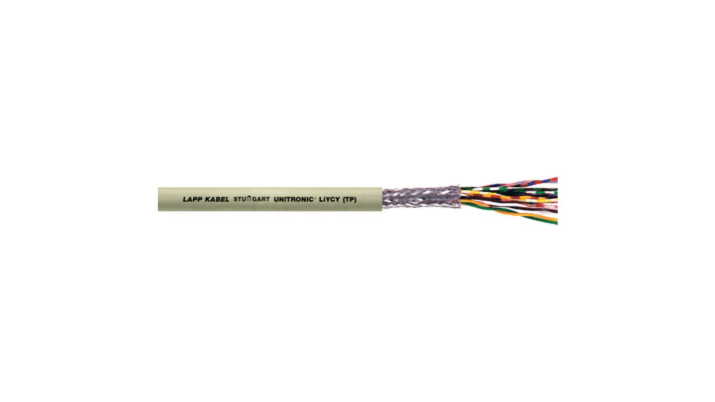 Lapp UNITRONIC Series Data Cable, 3 Pairs, 6 Cores, 0.14 mm², Screened, 26 AWG, 100m, Screened Shield, LiYCY Cable