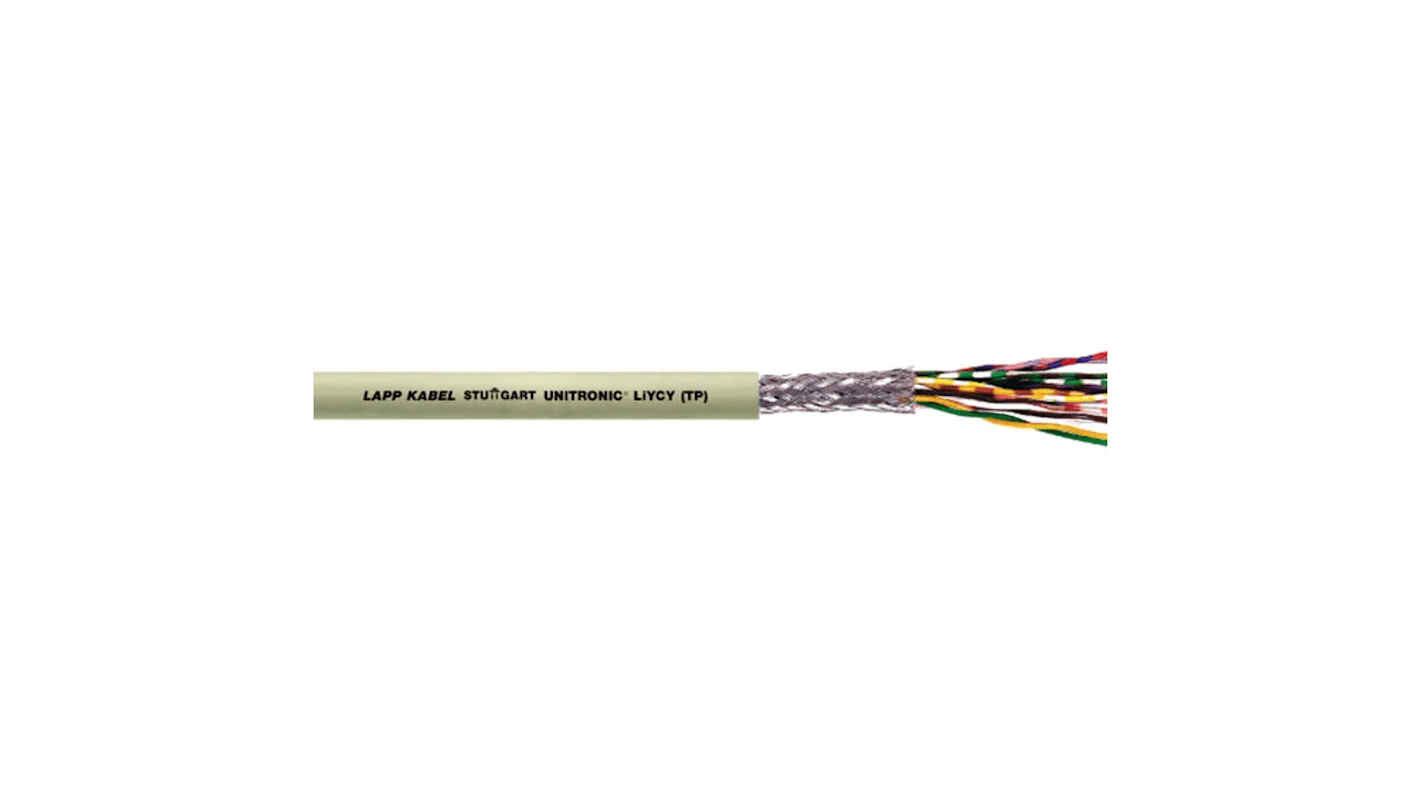 Lapp UNITRONIC Datenkabel, 12-paarig 0,25 mm² Ø 11.3mm S/UTP Schirmung PVC isoliert Twisted Pair Grau