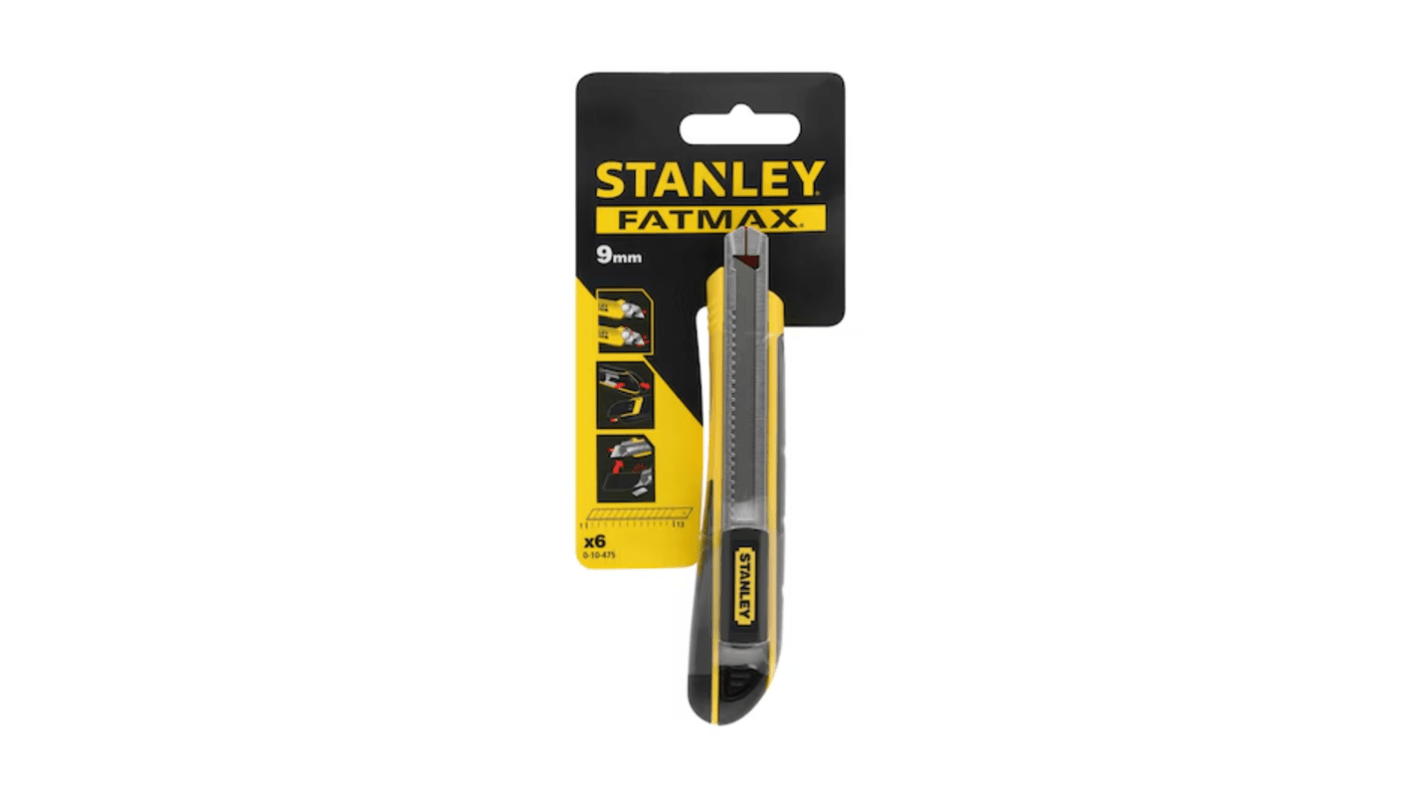 Stanley Safety Knife with Snap-off Blade, Retractable, 9mm Blade Length