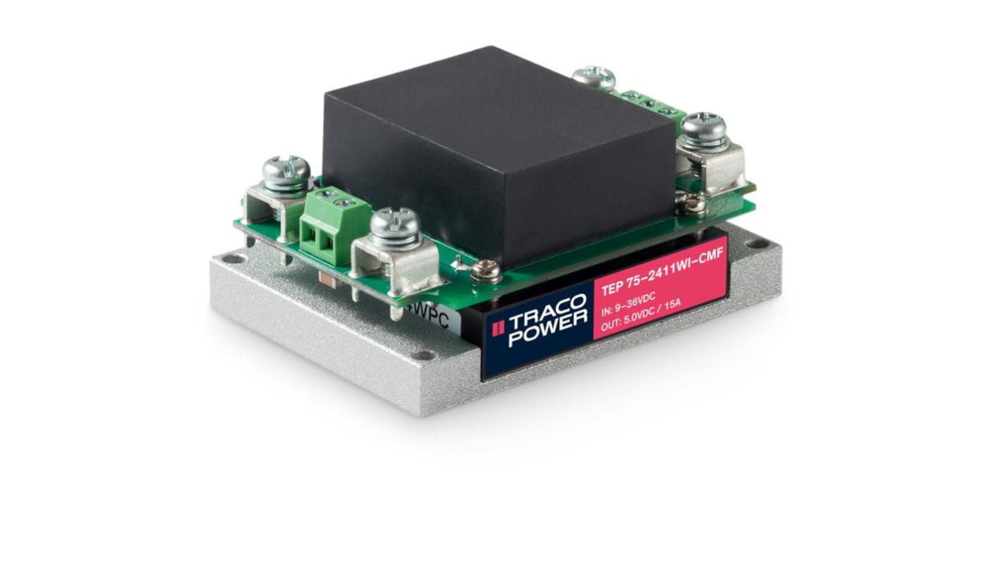 Convertitore c.c.-c.c. 75W, Vin 9 → 36 V c.c., Vout 5V cc, 3kV cc Sì No
