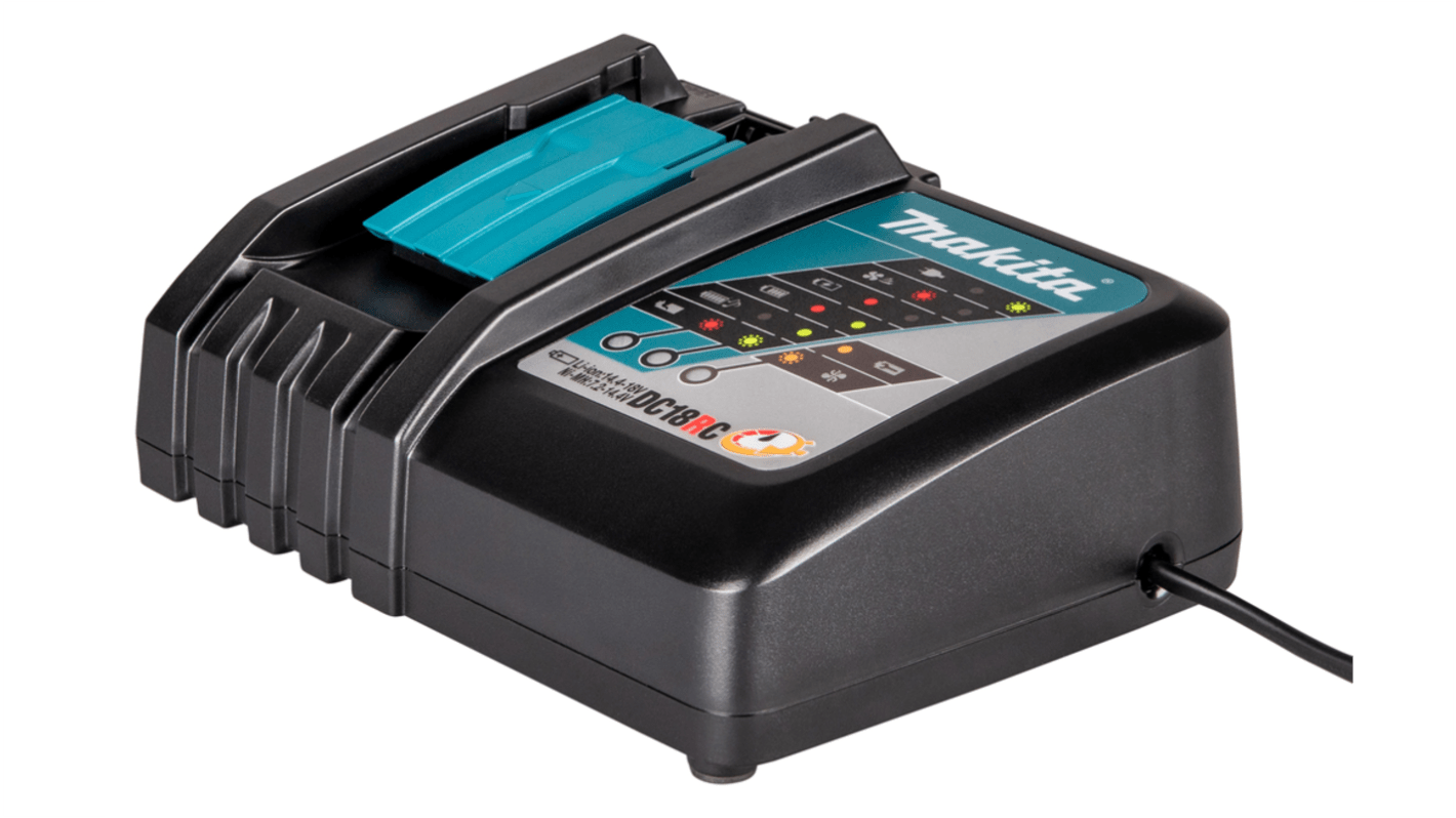 Makita DC18RC Power Tool Charger, 14.4V for use with Cordless Power Tools, UK Plug