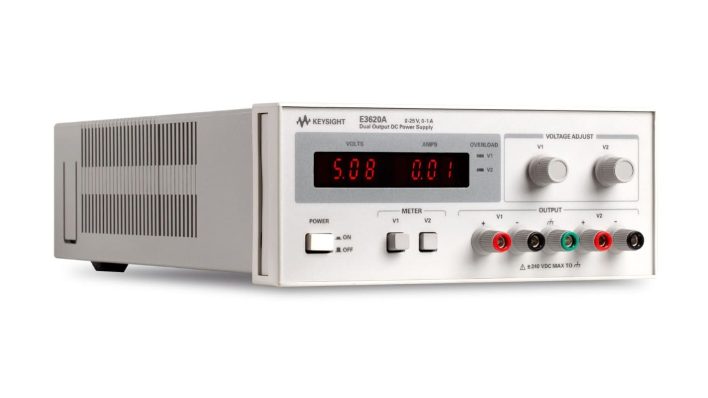 Keysight Technologies 25W双量程电源, 0 → 25V, 1A输出, 2输出, 2屏显示, E3620A系列, E3620A