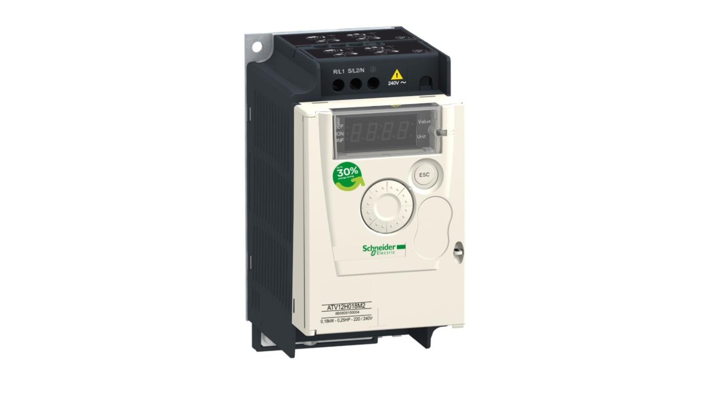 Schneider Electric ATV 12 3-Phasen Frequenzumrichter 0,18 kW 230 V ac / 1,7 A 400Hz für Wechselstrommotoren