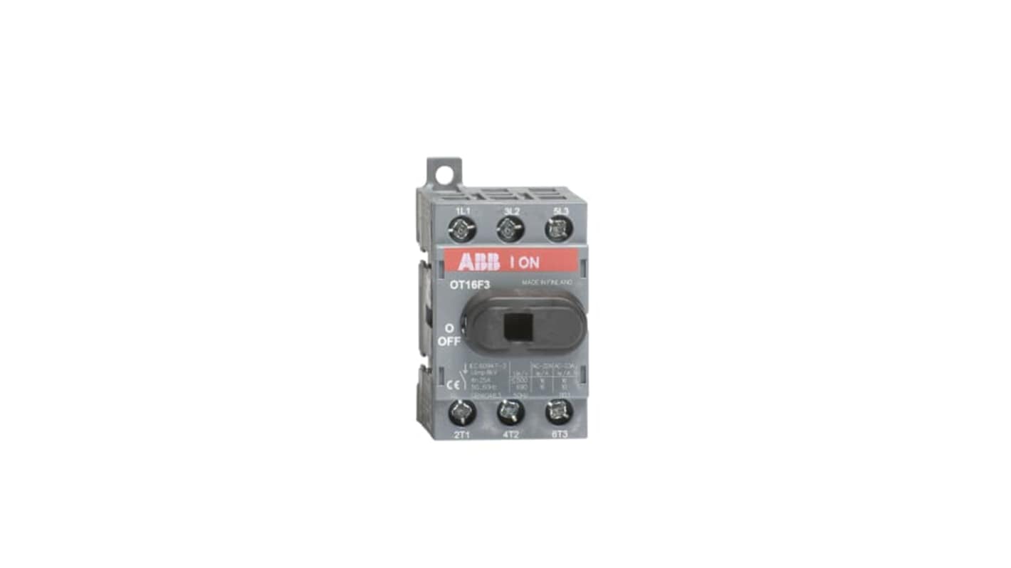 ABB Non Fused Isolator Switch, 3P Pole, 16A Max Current
