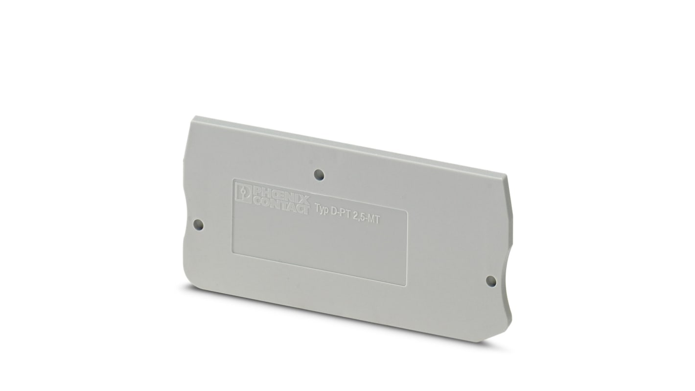 Phoenix Contact D-PT 2.5-MT Series End Cover for Use with DIN Rail Terminal Blocks