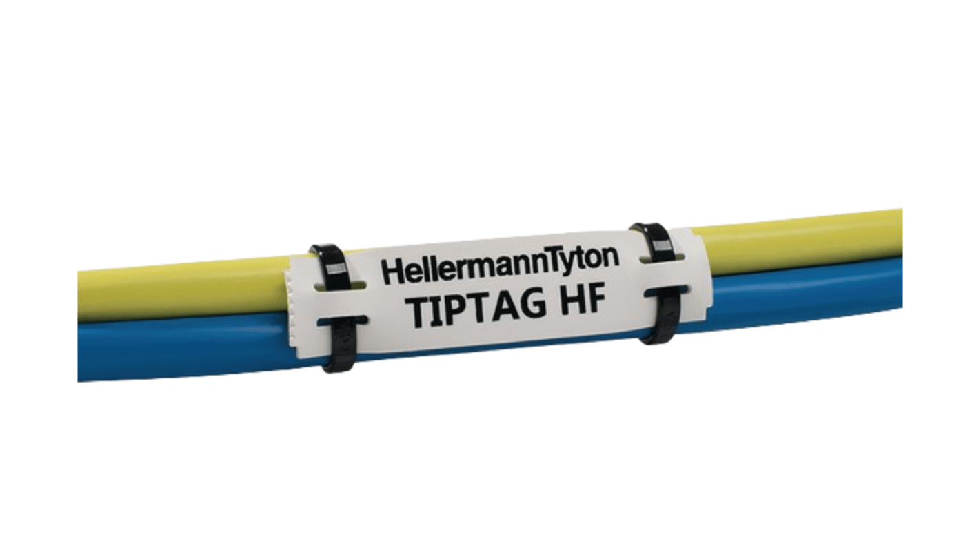 HellermannTyton 白色线缆标签, 聚烯烃, 65mm x 11mm标签, 用于TT4000+ and TT430 Printers, TIPTAG系列