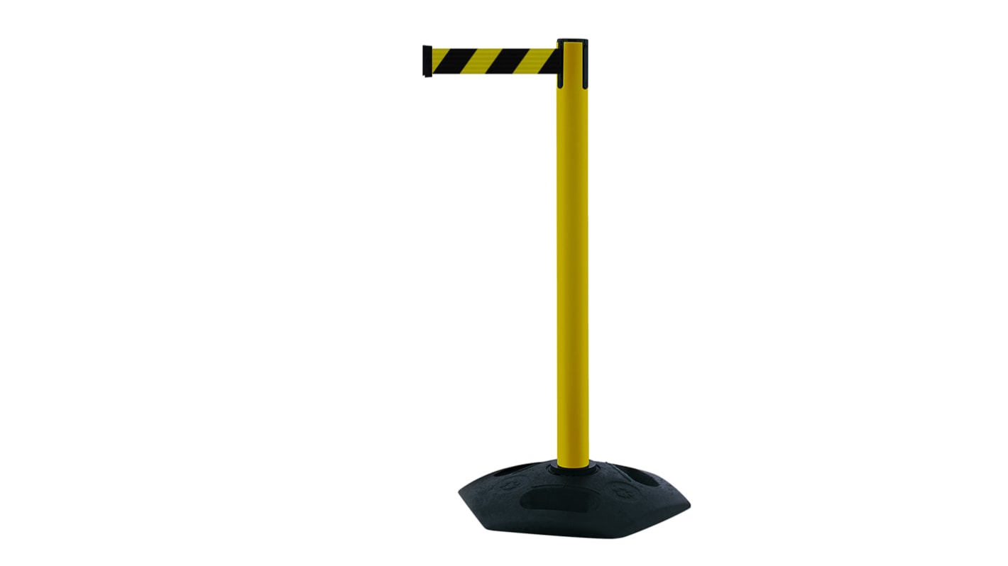 Tensator Black & Yellow Plastic, Rubber Retractable Barrier, 3.65m, Yellow/Black Tape