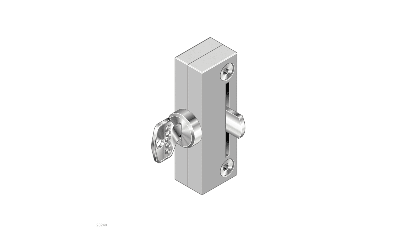 Bosch Rexroth Die Cast Zinc, Galvanised Steel Door Lock, MGE, 8mm Slot, 30 x 30 mm Strut Profile