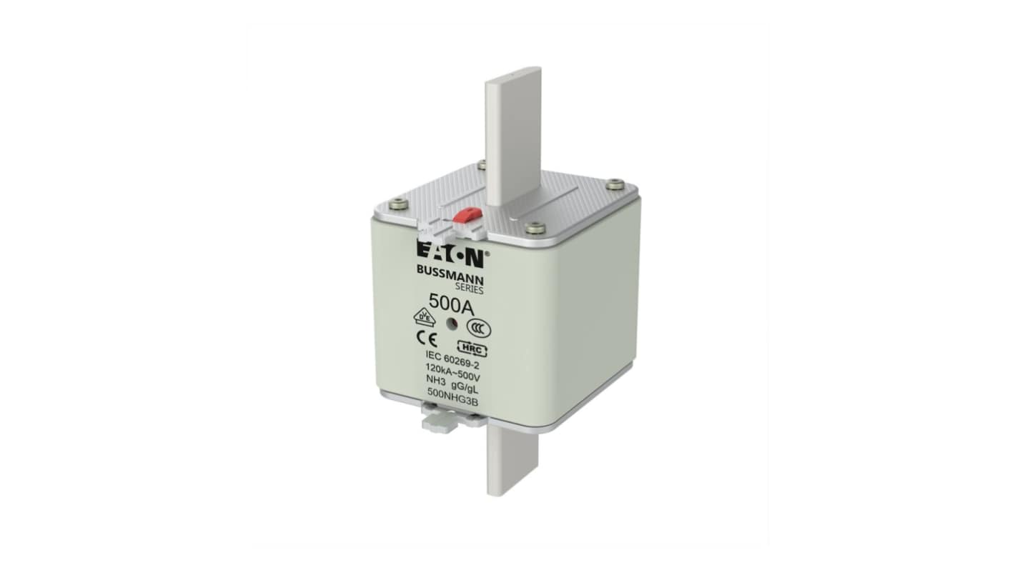 Eaton 500A Centred Tag Fuse, NH01, 500V ac