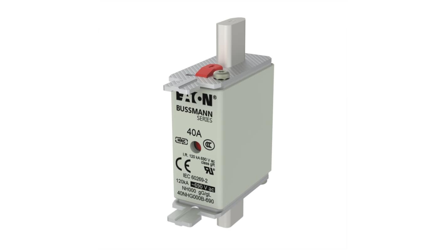 Eaton 40A Centred Tag Fuse, NH000, 690V ac