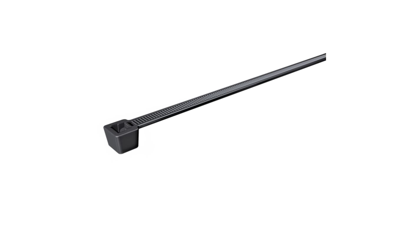 HellermannTyton Cable Tie, 245mm x 4.6 mm, Black Polyamide 6.6 (PA66), Pk-100
