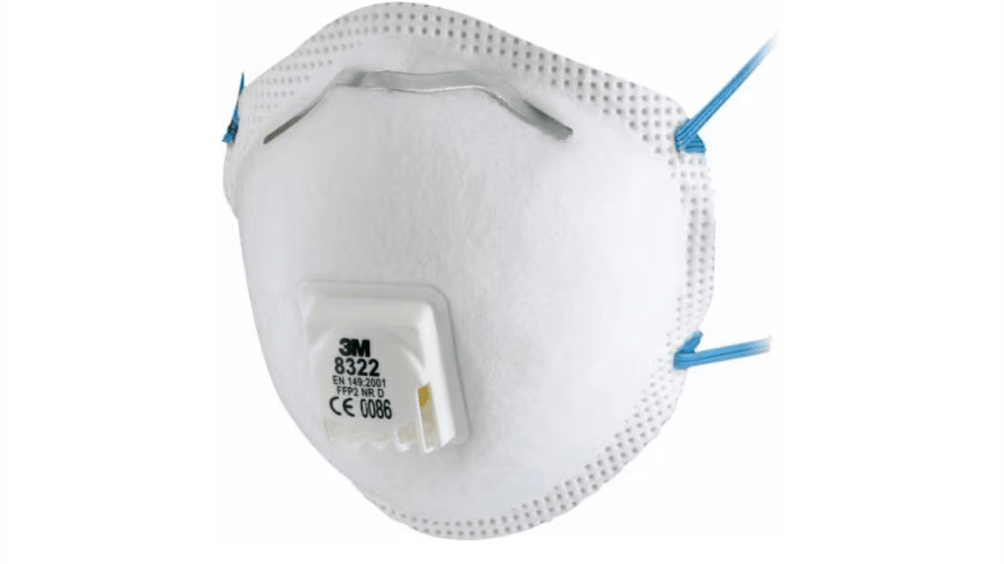 3M 8300 Series Disposable Face Mask for General Purpose Protection, FFP2, Non-Valved, Moulded 10 per Package