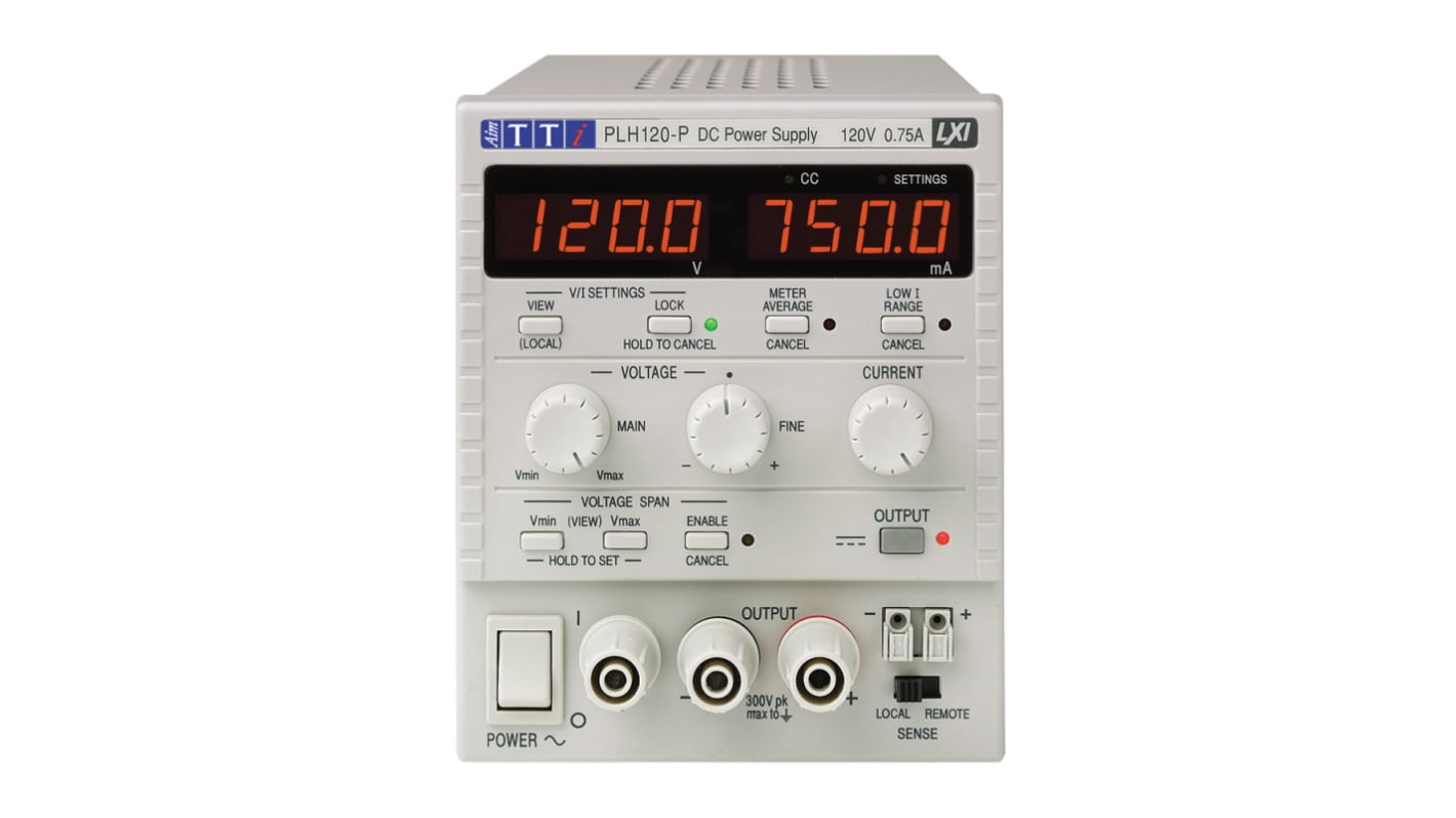 Zasilacz laboratoryjny 0 → 120V 0 → 750mA Aim-TTi 90W Programowalny zasilacz DC