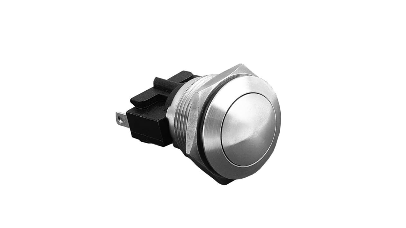 Interruttore a pulsante Bulgin, Momentaneo, SPST, , 5 A a 250 V c.a., IP66 Montaggio a pannello