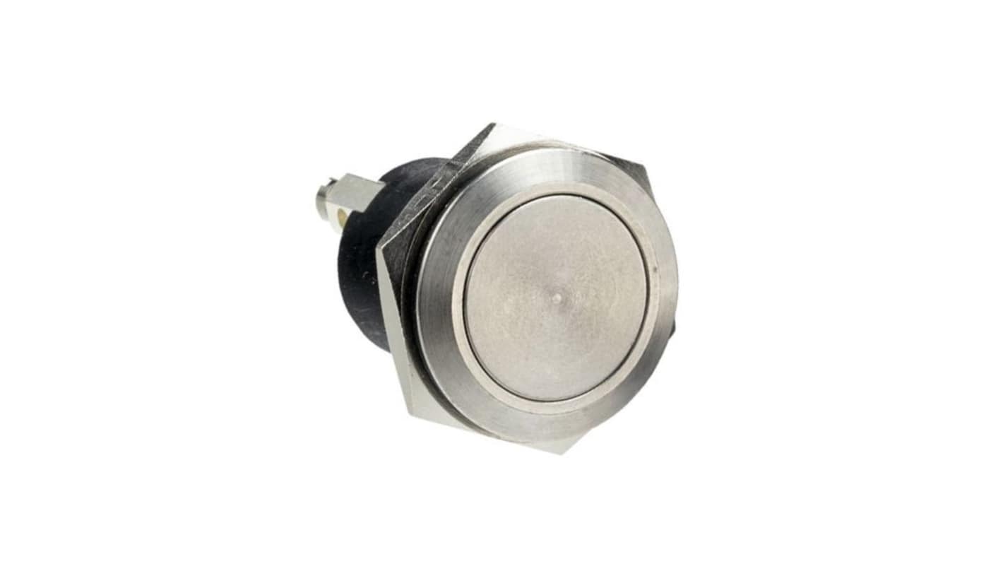 Bulgin MP Series Push Button Switch, Momentary, Panel Mount, 19.2mm Cutout, SPST, 50V ac/dc, IP68