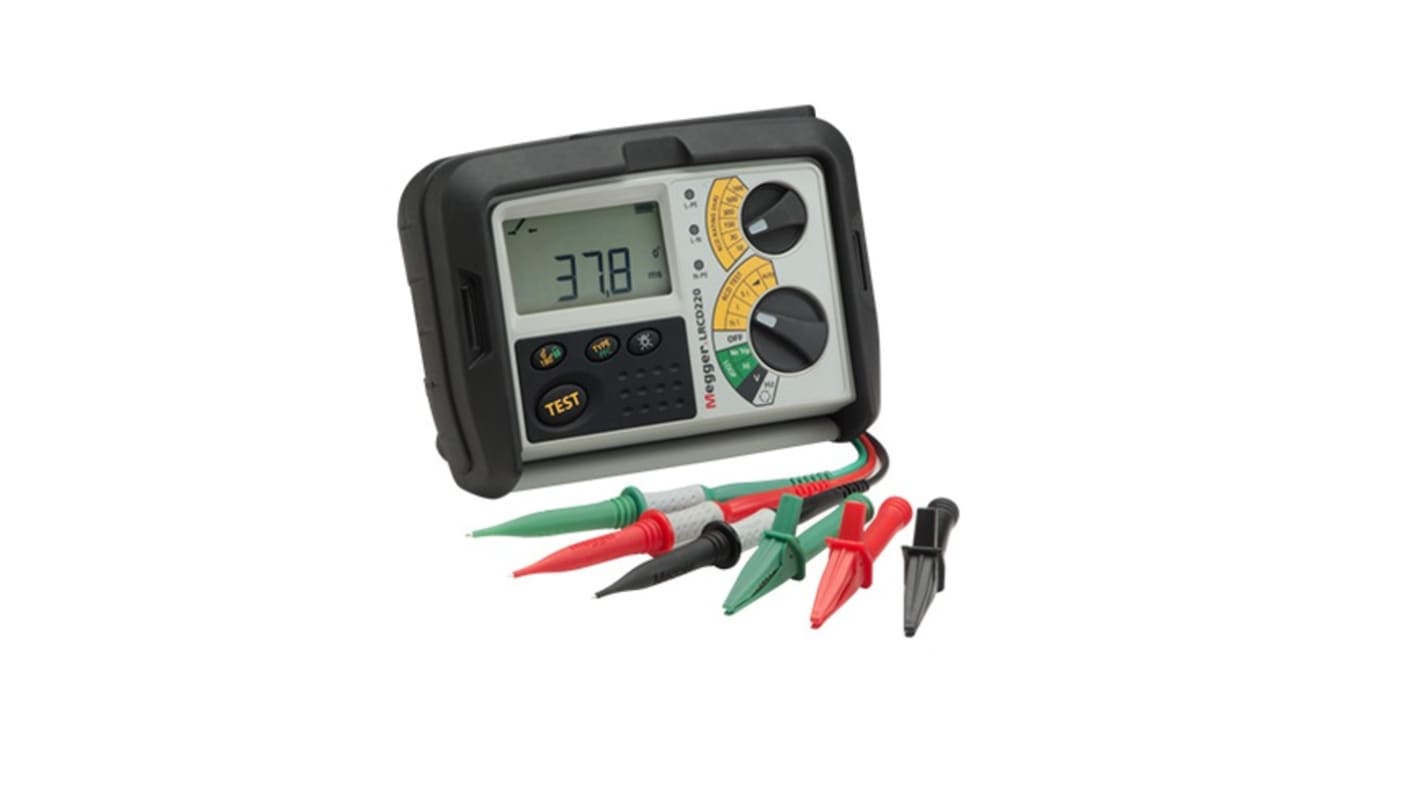 Tester combinato RCD e loop di impedenza Megger LRCD220, prova RCD , prova RCD c.a. e c.c. selettiva a 10mA, CAT III