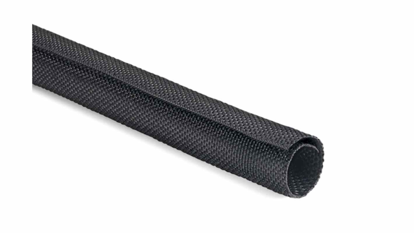 HellermannTyton Braided PET Black Cable Sleeve, 19mm Diameter, 25m Length