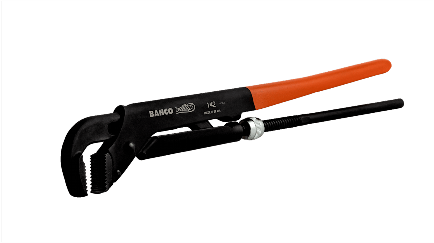 Bahco Pipe Wrench, 426.0 mm Overall, 65mm Jaw Capacity, Metal Handle